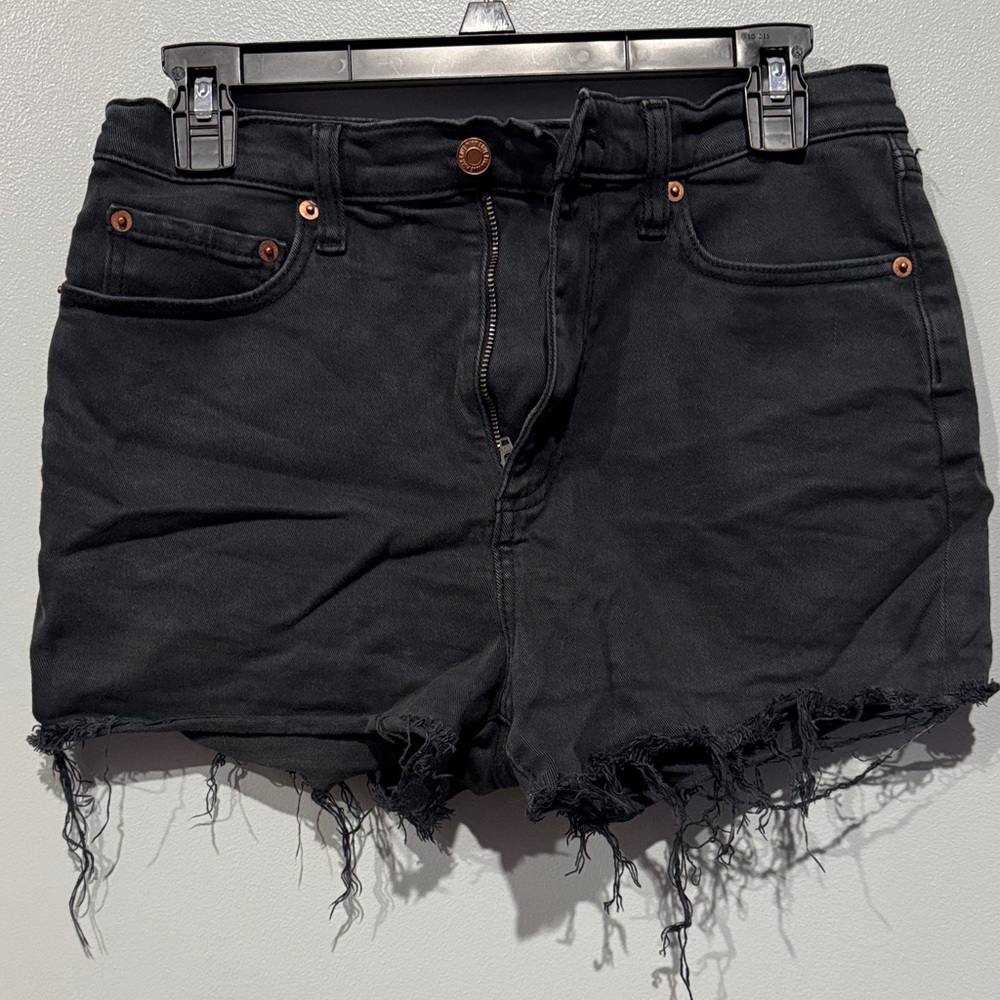 PINK Victoria's Secret Black Frayed Jean Shorts